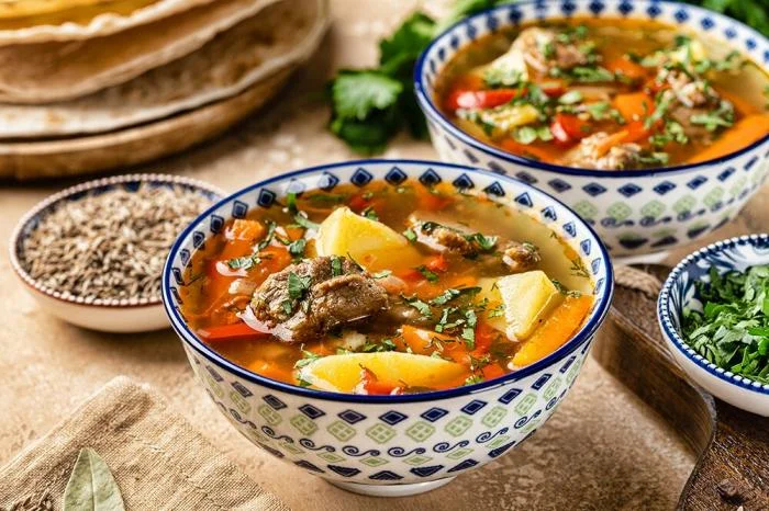 Soupe de légumes au agneau